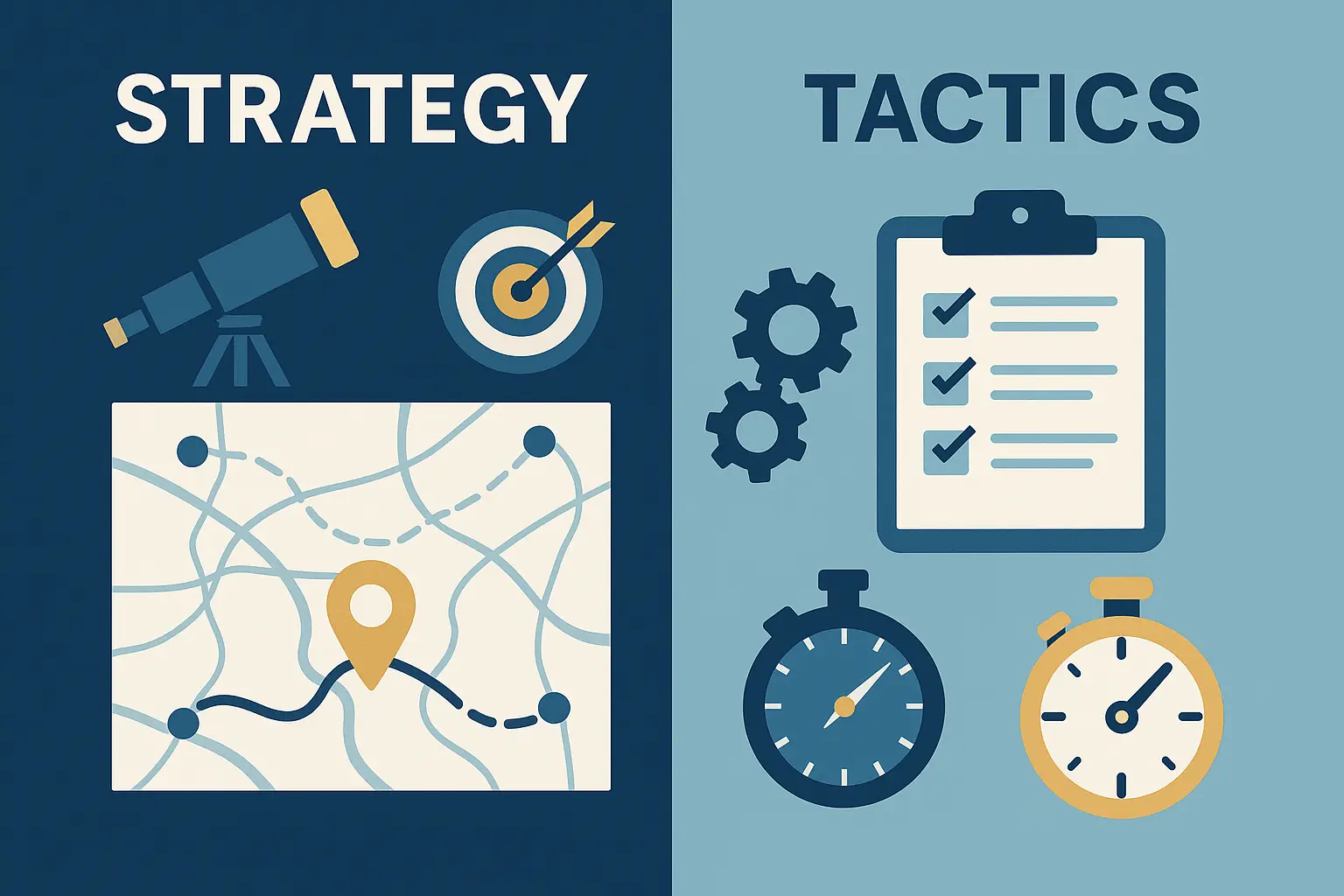 Strategic vs tactical planning comparison for business owners