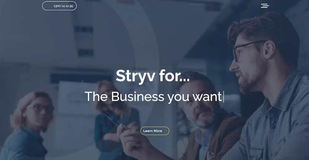 Old Stryv website before rebranding and website rebuild